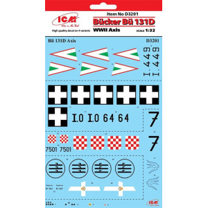 Decal 1/32 Bucker Bu 131D Axis WWII