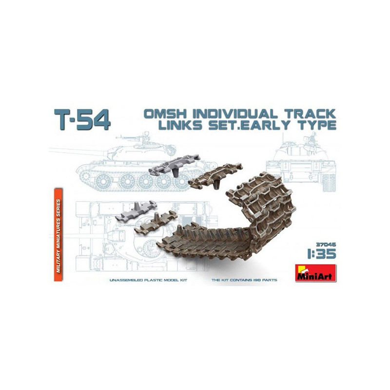 T-54 OMSH INDIVIDUAL TRACK LINKS SET. EARLY TYPE