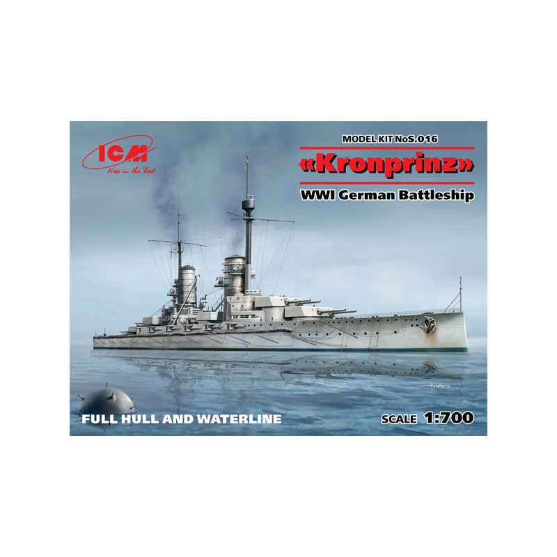 Kronprinz (full hull & waterline), WWI German Battleship