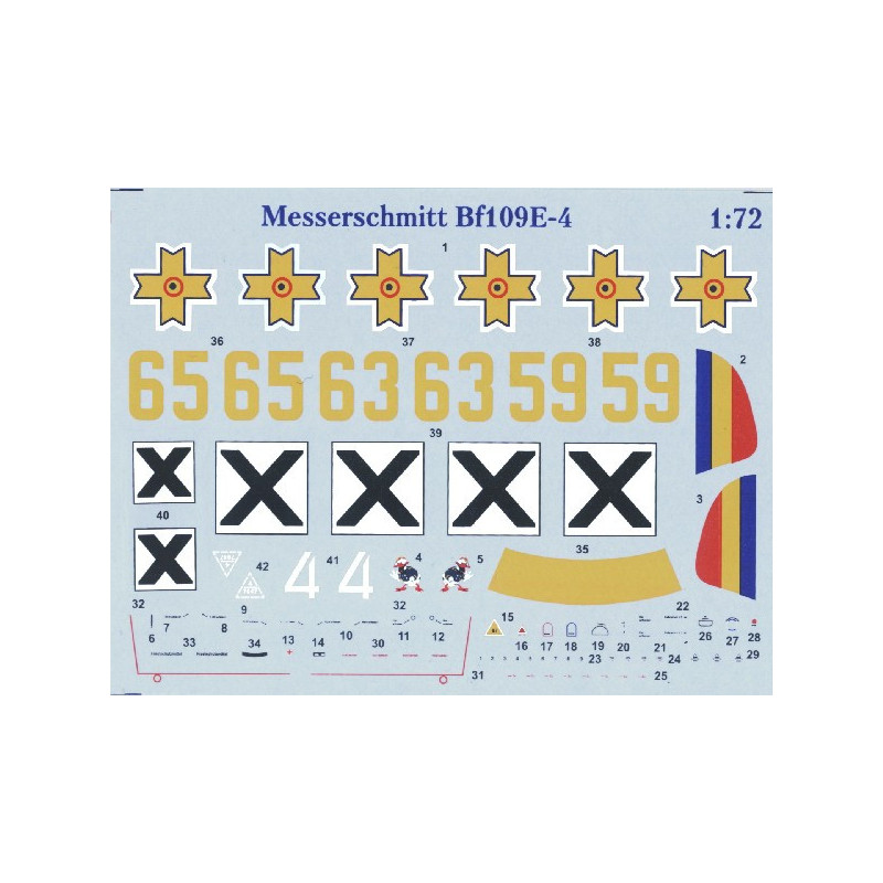Decal  1/72 Bf-109 E4