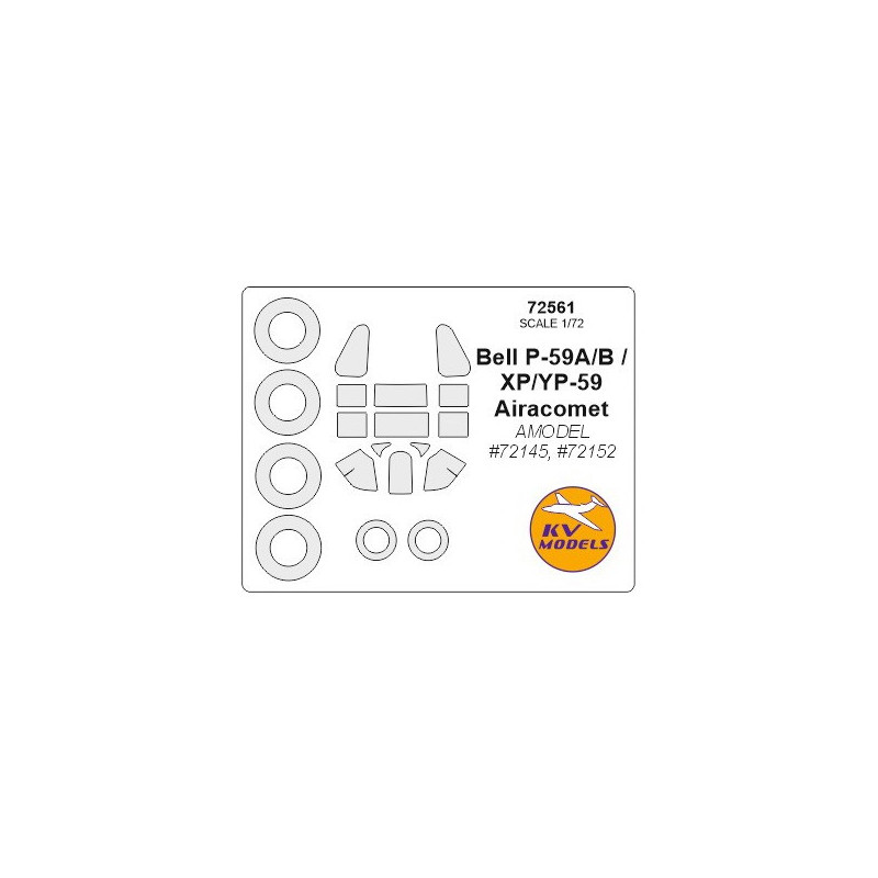 Masca cockpit + wheels P-59 Airacomet (Amodel)