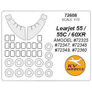 Masca Learjet 55 / 55C / 60XR + wheels masks  (Amodel)