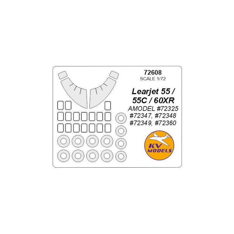Masca Learjet 55 / 55C / 60XR + wheels masks  (Amodel)