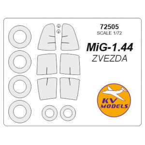 Masca miG-1.44 (double sided) + wheels masks   (Zvezda/Revell)