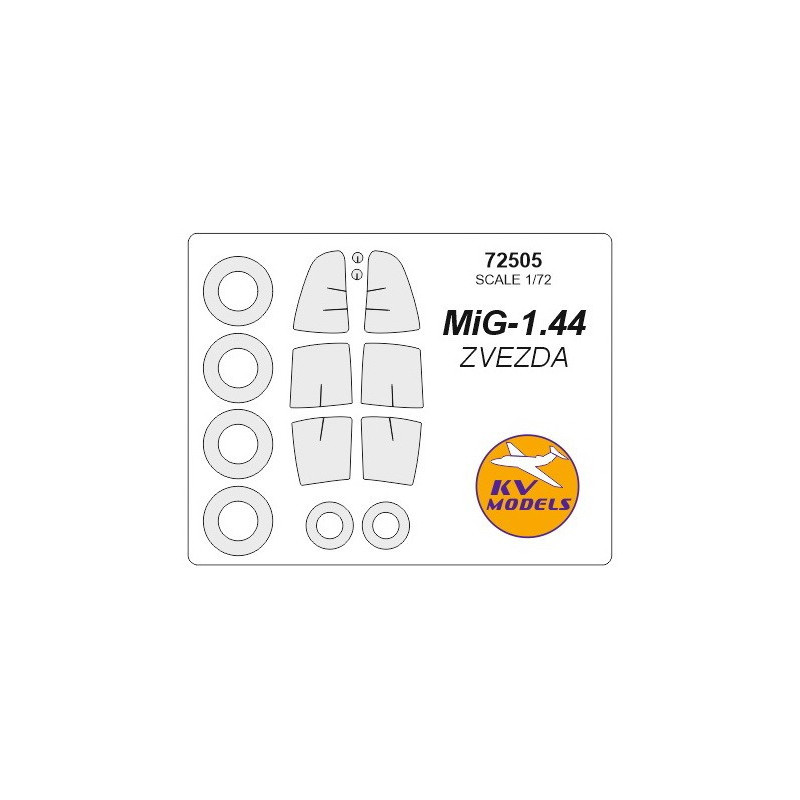 Masca miG-1.44 (double sided) + wheels masks   (Zvezda/Revell)