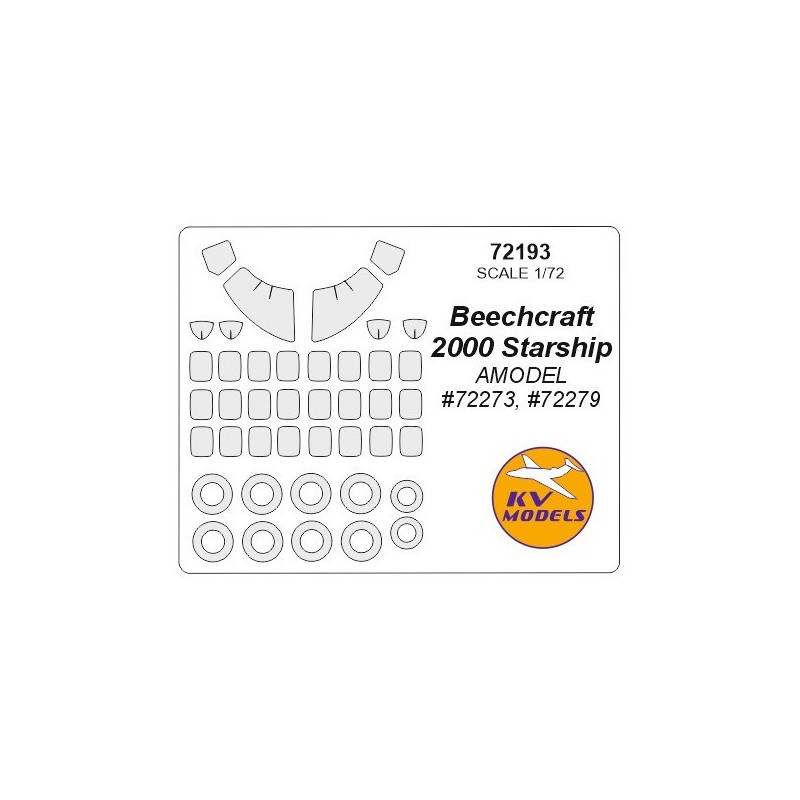 Masca Beechcraft 2000 Starship + wheels masks  (Amodel)