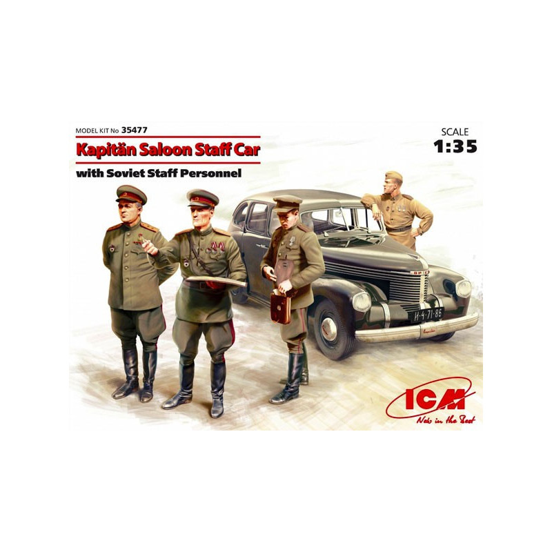 Kapitan Saloon staff car with Soviet staff personnel