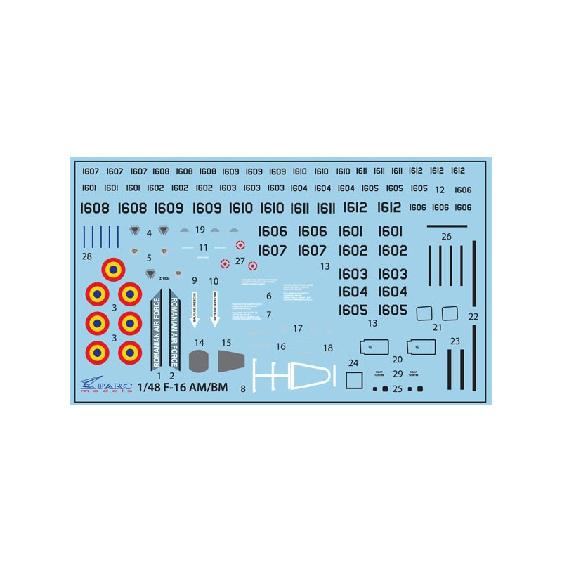 Decal 1/48 F-16AM/BM (F.A.R.)