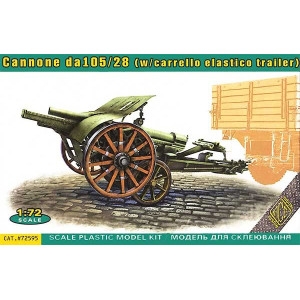 Cannone da 105/28 with carrello elastico trailer