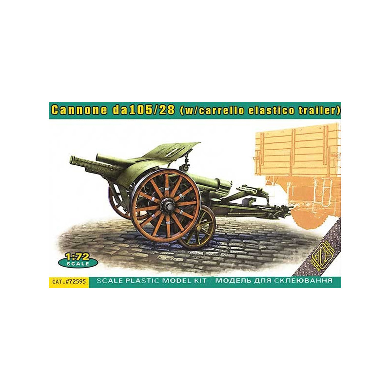 Cannone da 105/28 with carrello elastico trailer