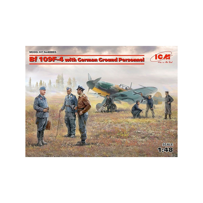 Bf 109F-4 with German Ground Personnel