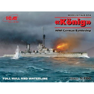 ,,König,,  WWI German Battleship, full hull and waterline