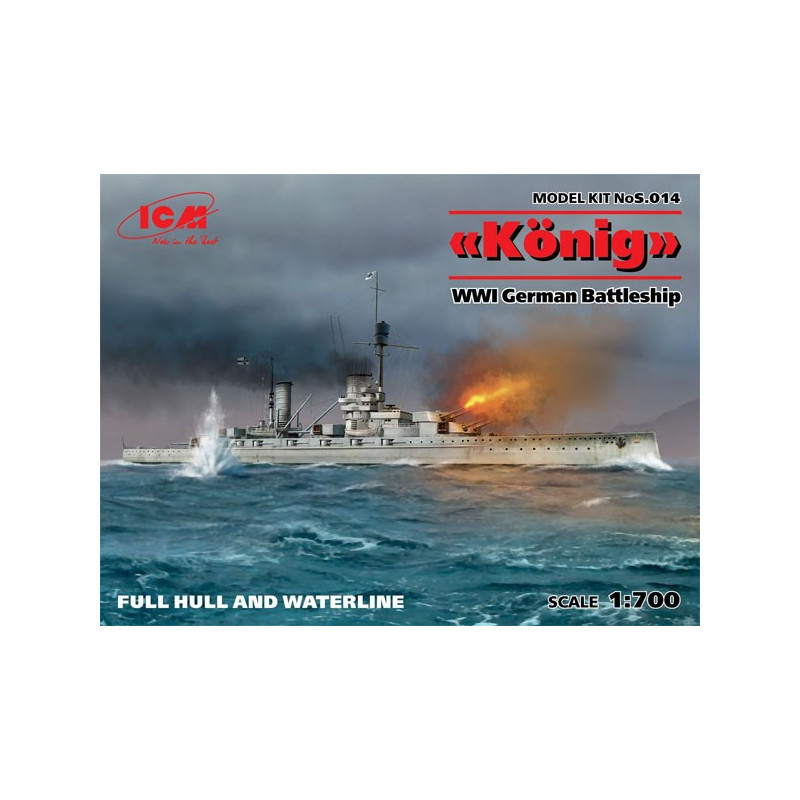,,König,,  WWI German Battleship, full hull and waterline