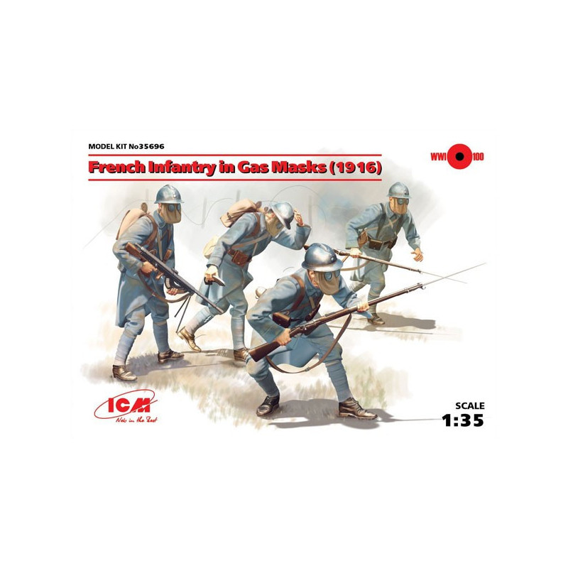 French Infantry in Gas Masks