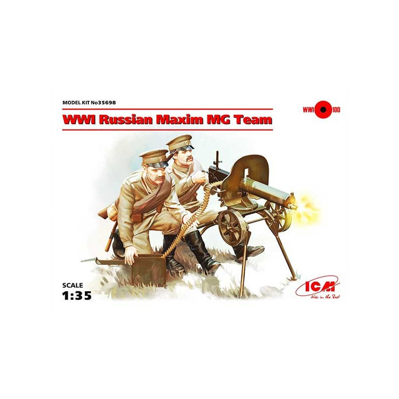 WWI Russian Maxim MG Team (2 figures)