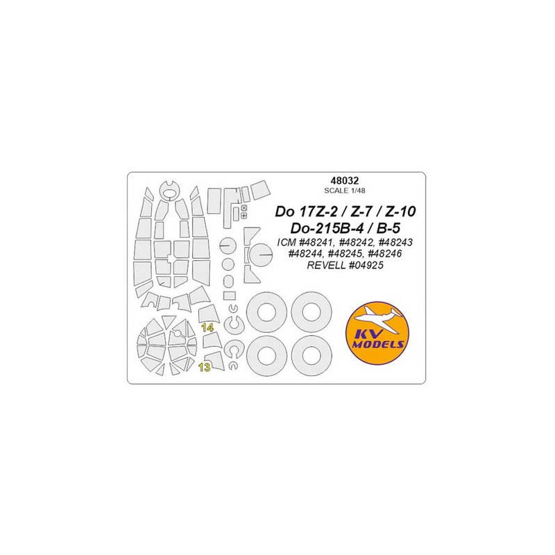 Masca cockpit + wheels Do 215B-4 / Do 215B-5 / Do 17Z-2 / Do 17Z-10 (ICM/Revell)