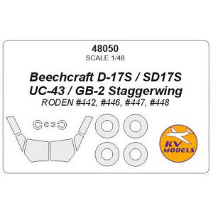 Masca cockpit + wheels BeechCraft D-17S / SD-17S / UC-43 / GB-2  (Roden)